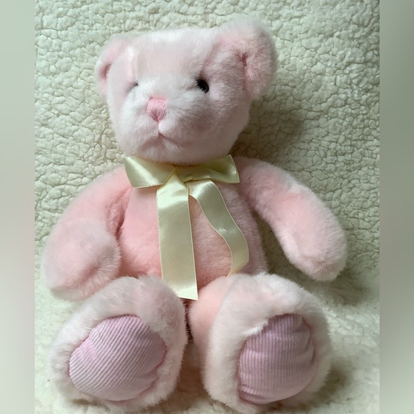 Sugarplum Pink Plush Teddy Bear with Rattle Stuffed Animal - Picture 3 of 10